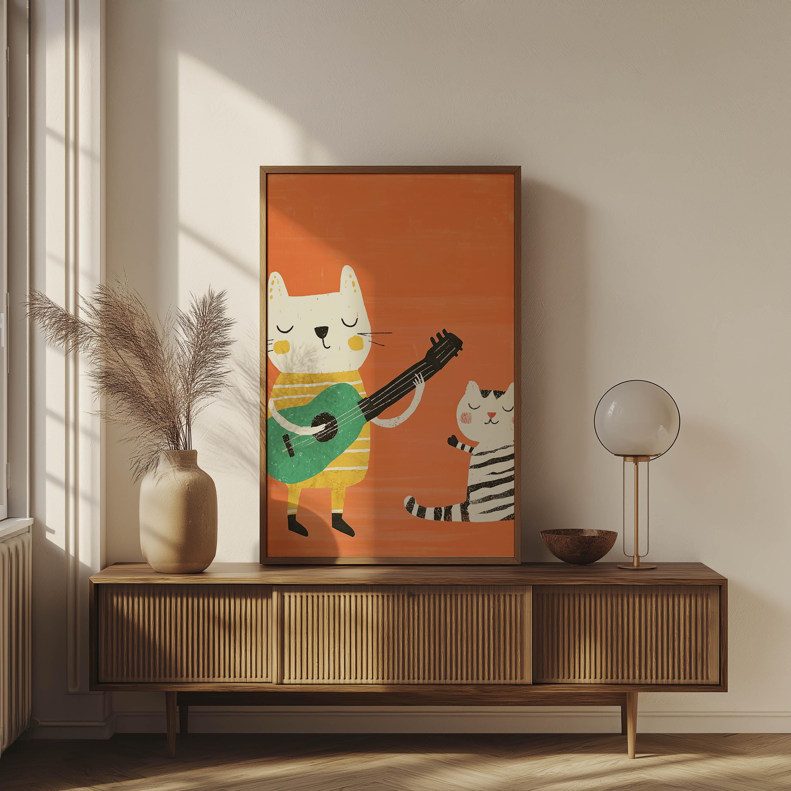 Eclectic Cat Nursery Wall Art Digital Download, Whimsical Cat Printable ...