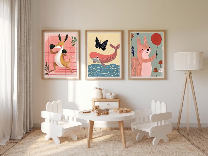 Whimsical Quirky Animal Nursery Wall Art Printables Set of 50 Digital ...