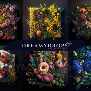 Floral Wall Digital Backdrops, Maternity Backdrop Overlays, Studio Backdrop Overlays, Fine Art Textures, Photoshop Overlays, Digital Overlay