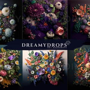 Floral Wall Digital Backdrops, Maternity Backdrop Overlays, Studio Backdrop Overlays, Fine Art Textures, Photoshop Overlays, Digital Overlay