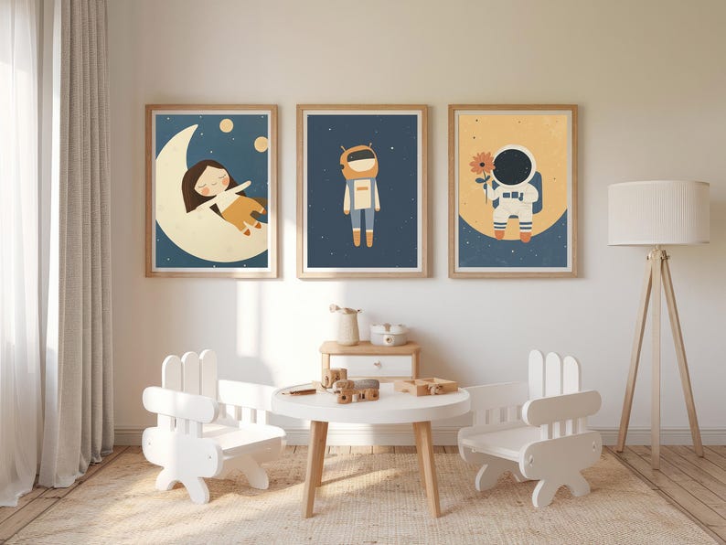 Minimalist Space Nursery Wall Art Set of 25 Prints Digital Download ...