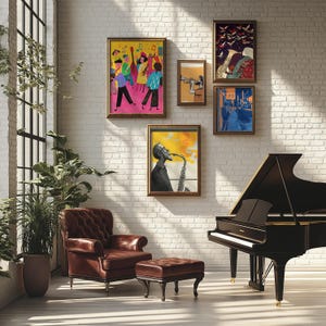 Vintage Saxophone Jazz Poster: Modern Music Room Art (Digital Download)