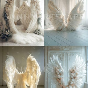 White Angel Wings Digital Backdrop for Maternity Photography, Heavenly ...