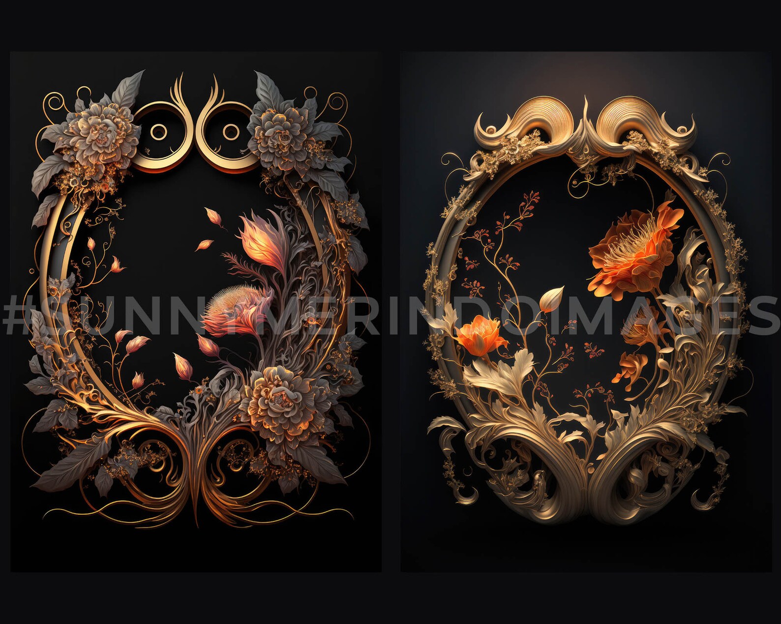 Floral Frame Digital Backdrops, Maternity Backdrop Overlays, Studio ...