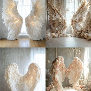White Angel Wings Digital Backdrop for Maternity Photography, Heavenly ...