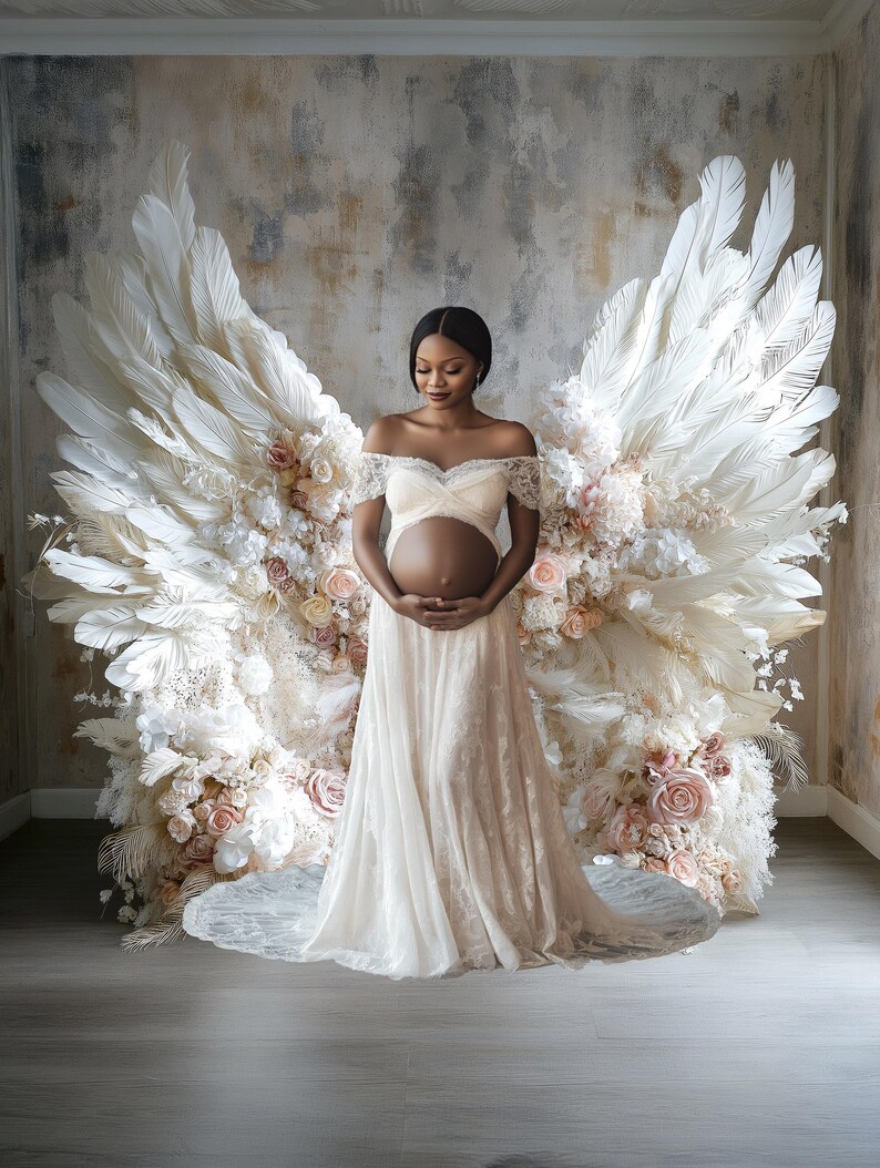 White Angel Wings Digital Backdrops for Maternity and Newborn ...