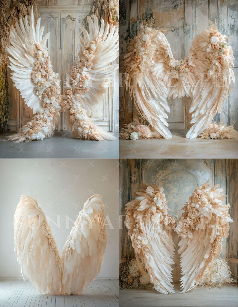 White Angel Wings Digital Backdrops for Maternity and Newborn ...