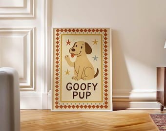Funny Dog Art Print: Goofy Pup Poster (Digital Download)