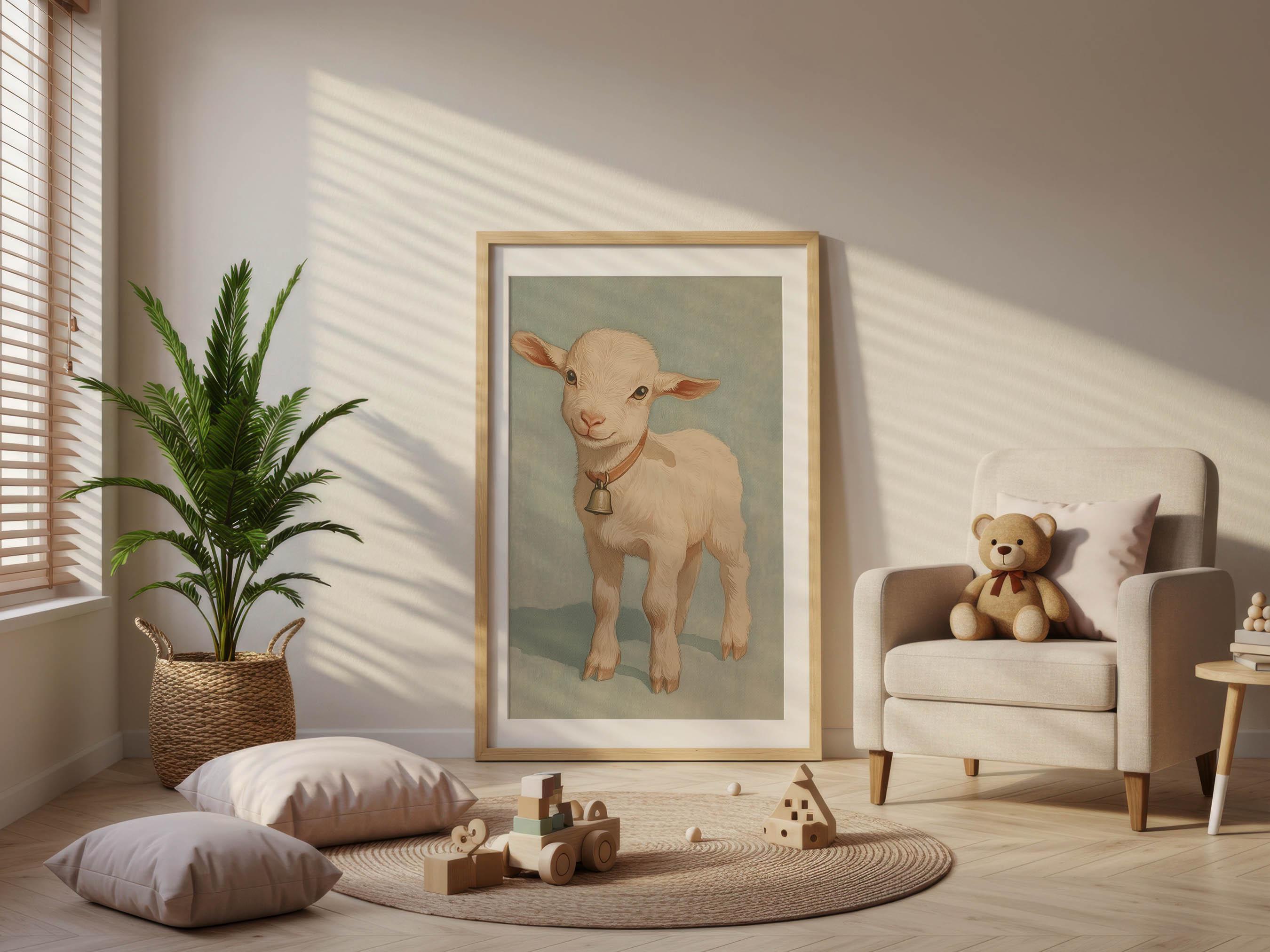 Vintage Sheep Nursery Wall Art Printable, Farm Animal Baby Room Decor ...