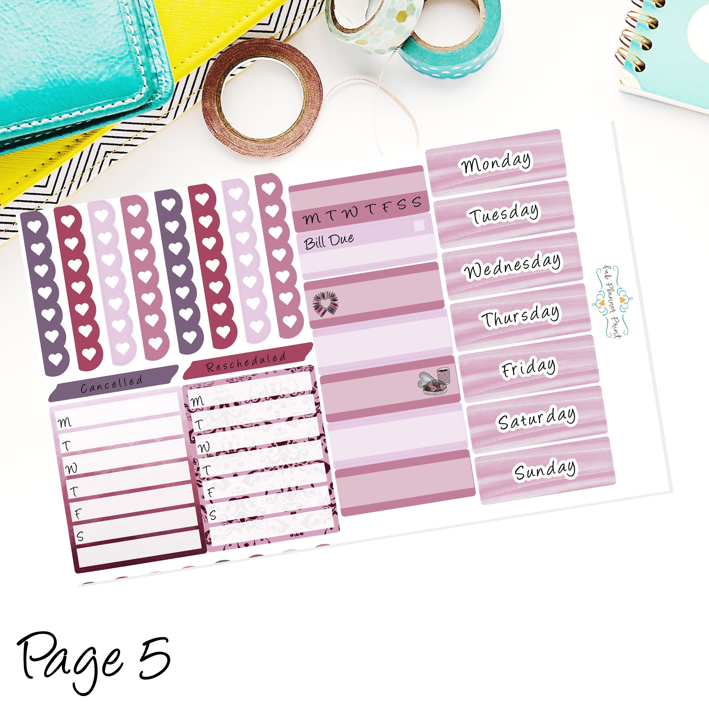 Romance Weekly Planner Kit for use in Erin Condren Life Etsy