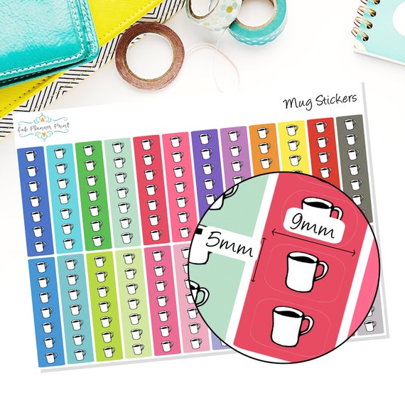 Latte Planner Stickers Coffee Cup Icon Planner Stickers Functional