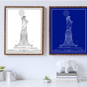 Statue of Liberty Super Hero Shield Tribute Drawing  - Digital Download