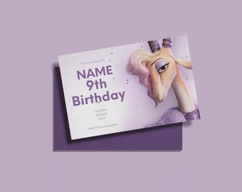 Szablon zaproszenia urodzinowego Zootopia 2 do edycji, zaproszenie Zootopia do druku, Gazelle, Canva do natychmiastowego pobrania