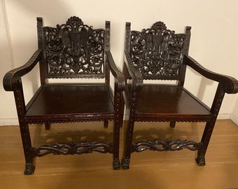 Paar Throne Style Sessel |  19ten Jahrhundert | Sehr Selten