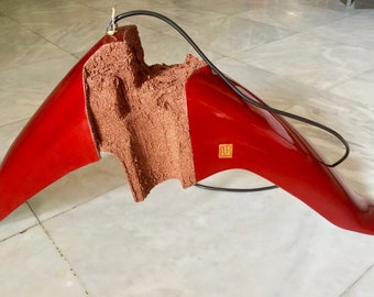 Pendant Lamp | Rubi Red Light | Art Deco | Unique | Industrial | Epicycle | Motorbike Part | One of a Kind