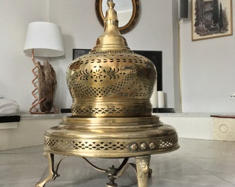 Unique Solid Brass Brazier | Antique Large Brazier | Huge Vintage Handmade Brazier | Free Shipping