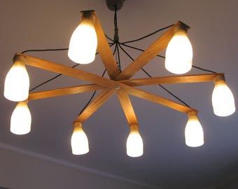 Unique Oversized Ceiling Pendant Wooden Light | Vintage Pendant Light | Seaside or Farmhouse | One of a kind