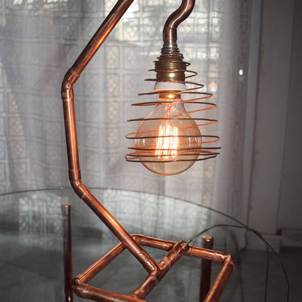 Table Lamp | Desk Lamp | BedSide Lamp | Copper Lamp | Edison Desk Lamp | Modern Lighting | Copper Home Decor | Steampunk | One of a kind