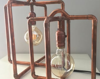 Table Lamp | Copper Lamp | Desk Lamp | BedSide Lamp | Pendant Lamp | Edison Lamp  | Copper Home Decor | Modern Lamp | Cube Lamp | Steampunk
