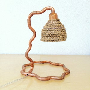 Table Lamp | Desk Lamp | BedSide Lamp | Copper Lamp | Manila rope | Modern Lighting | Copper Home Decor | One of a kind