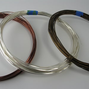 Square and Half Round, Non-Tarnish Wire for Wire Wrapping, 21 Gauge Square and 21 Gauge Half Round, copper core, soft wire