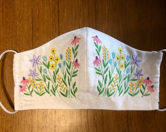 Embroidered cotton face masks