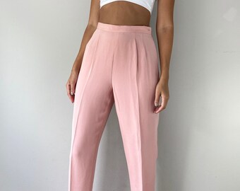 hot pink silk pants