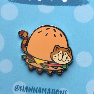 Cheeseburger Cat Enamel Pin // Cat Pin // Cheeseburger Pin