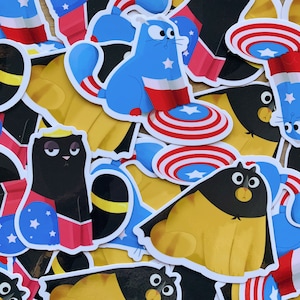 Superheld Vinyl Stickers // Kattenstickers