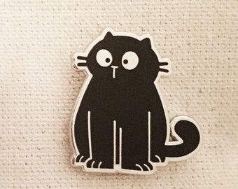 Cat Enamel Pin // Black Cat Pin, Cat Pin, Cat Lady, Good Luck Cat, Black Cats