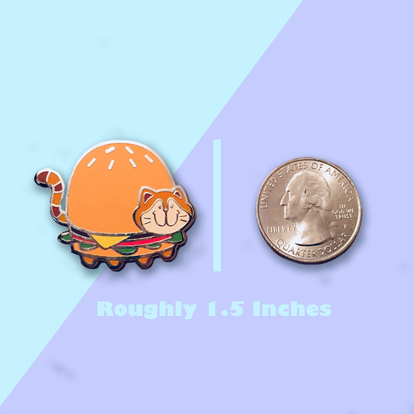 Cheeseburger Cat Enamel Pin // Cat Pin // Cheeseburger Pin | Etsy
