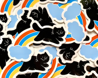 Rainbow Cat // Cat Laptop Stickers // Vinyl Stickers // Waterproof