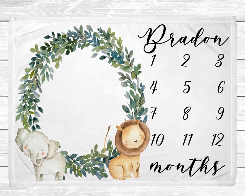 Gender Neutral Milestone Blanket Monthly Baby Milestone Etsy