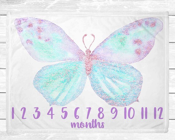 Butterfly Milestone Blanket Butterfly Nursery Decor Monthly Baby Milestone Blanket Baby Age Blanket Baby Shower Gift Etsy Canada