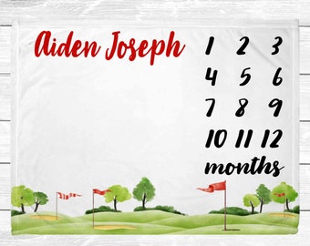 Golf Milestone Blanket - Golf Monthly Baby Milestone Blanket - Golf Nursery Decor - Milestone Blanket Boy - Baby Age Blanket