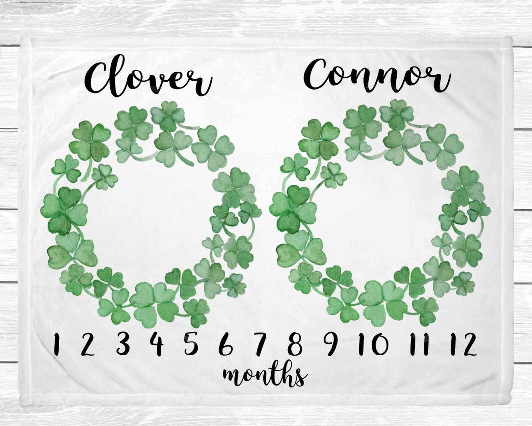 Twin Irish Clover Milestone Blanket Shamrock Milestone Etsy