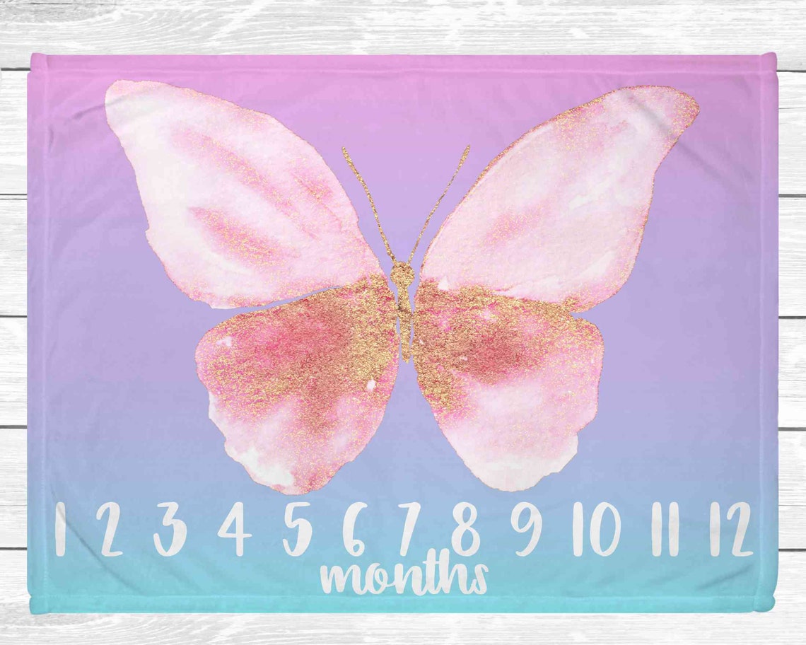 Baby Monthly Milestone Blanket Milestone Blanket Girl Etsy
