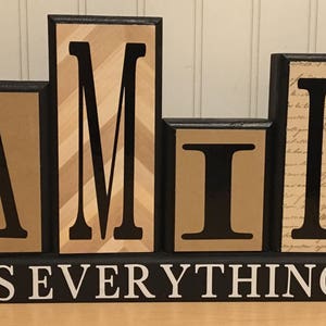 Family is forever/everything wooden blocks image 1