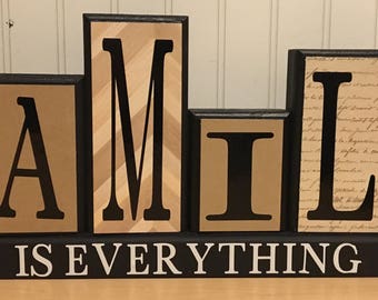 Family is forever/everything wooden blocks