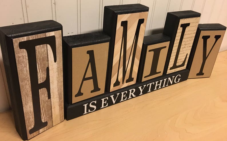 Family is forever/everything wooden blocks image 2