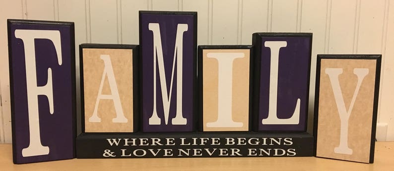 Family is forever/everything wooden blocks image 3