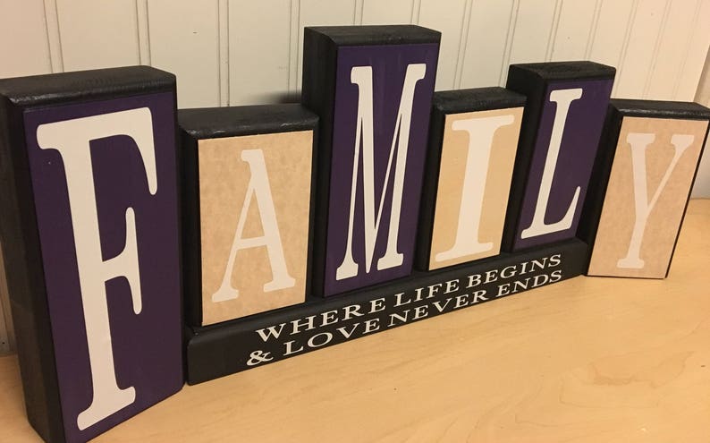 Family is forever/everything wooden blocks image 4