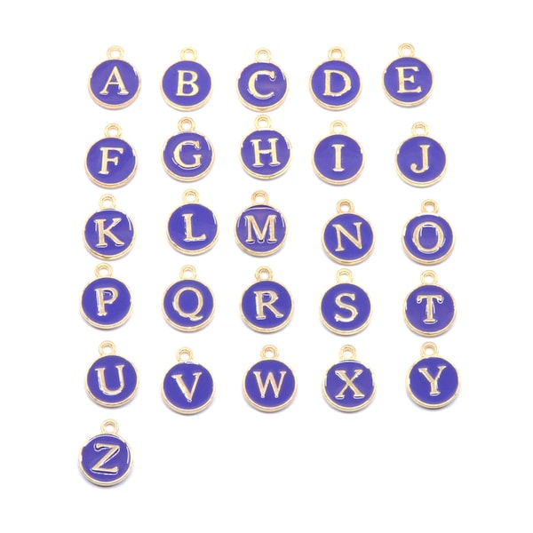 Enamel Letter Charms - Etsy