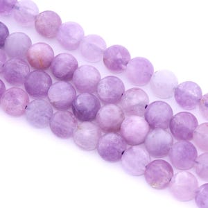 Light Purple Dyed Natural Stone Jade Beads - 8mm - Full Strand