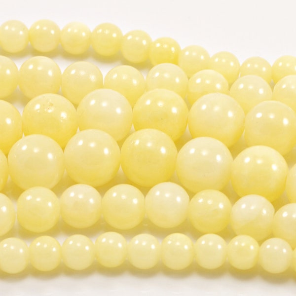 Daffodil Yellow Jade Natural Stone Dyed Beads...Full Strand....6mm-10mm...Yellow Jade...