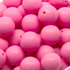 20mm Bubblegum Beads - Baby Pink Solid Color - Chunky Acrylic Beads