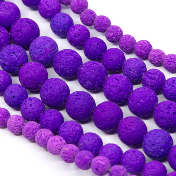 Lava Beads Purple...6mm-8mm-10mm....Full Strand...