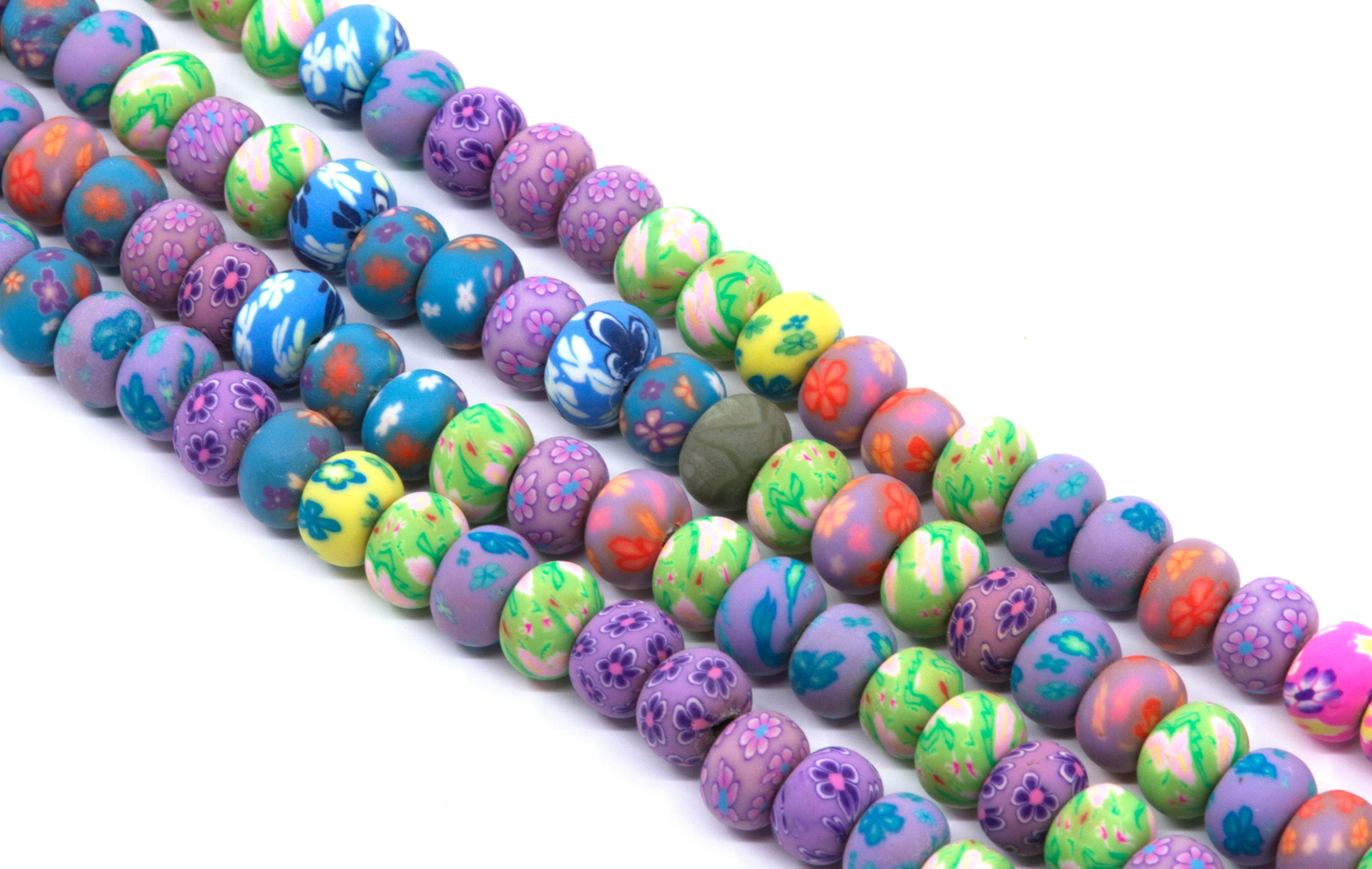 8mm Multicolor Flower Polymer Clay Strand – Beads, Inc.