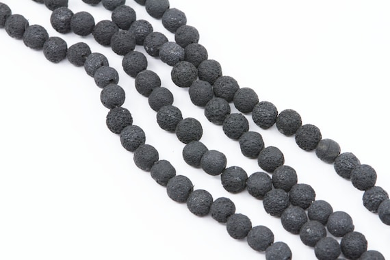 Black 6mm Polymer Clay Lava Beadsfull Strand6mm Lava Beads 