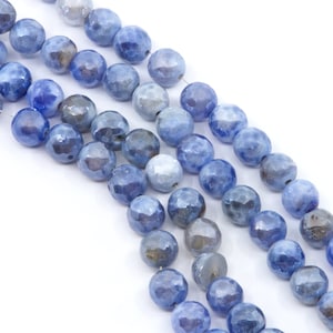 Baby Blue Iridescent Shimmer Faceted Plated Multi-Color Agate Beads...8mm...